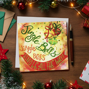 Festive Jingle Bells Pretty Christmas Inspirivity Holiday Card