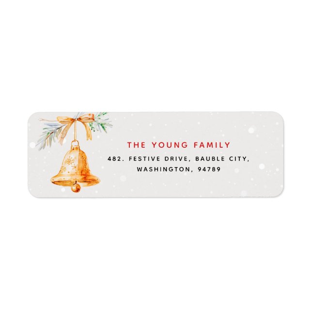 Festive Jingle & Mingle Christmas Return Address Return Address Label (Front)