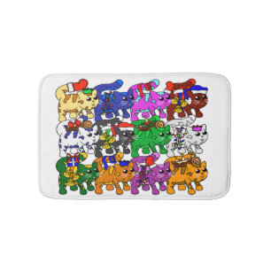 Festive Jolly Meowy Christmas Cats Bath Mat
