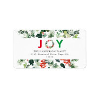 Festive Joy Elegant Return Address Label