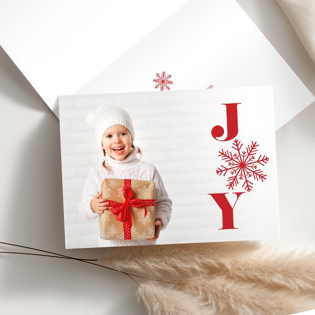Festive Joy | Folded Holiday Photo Card (Creator Uploaded)