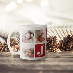 Festive Joy   Holiday Photo Collage Mug