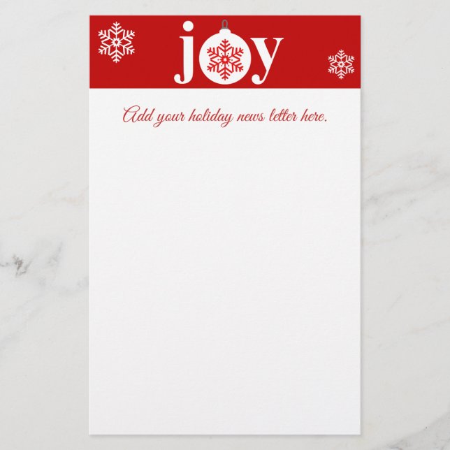 Festive Joy Holiday Stationery (Front)