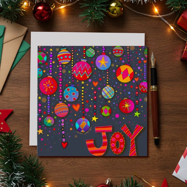 Festive Joy Ornaments Christmas Holiday Card (Creator Uploaded)