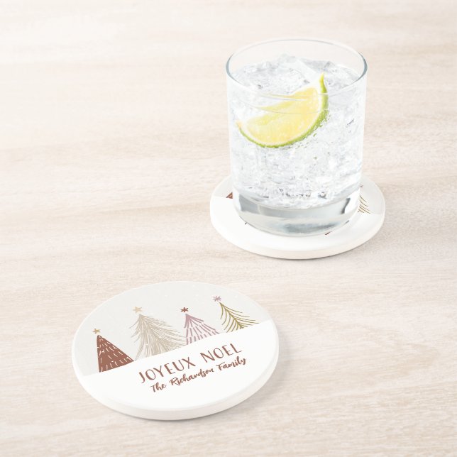 Festive Joyeux Noel Christmas Holiday Family Home Coaster (Side)