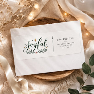 Festive Joyful Christmas Return Address Label