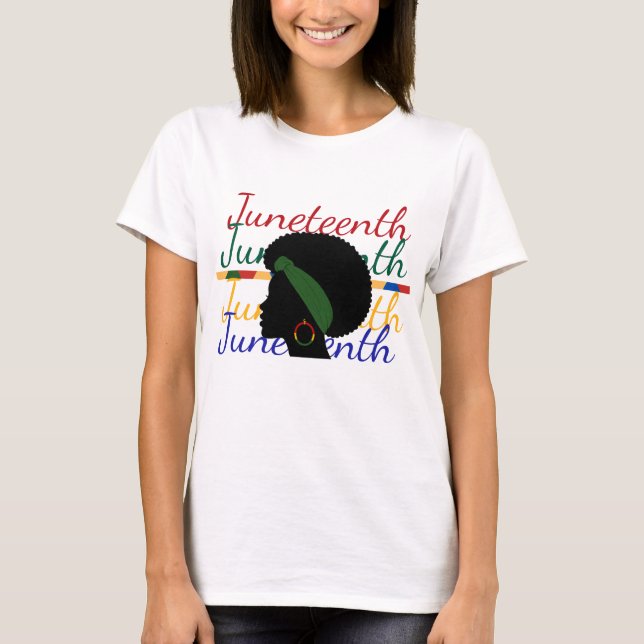 Festive Juneteenth T-Shirt with Pan-African Colour (Front)