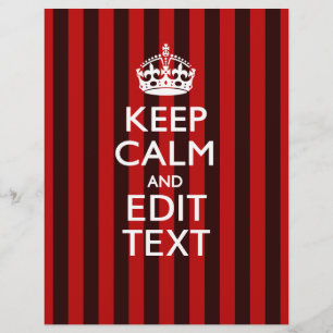 Festive Keep Calm Your Text on Red Stripes