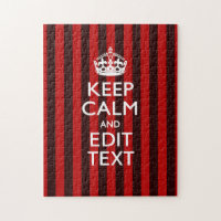 Festive Keep Calm Your Text on Red Stripes