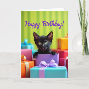 Festive Kitten Gift Box Card
