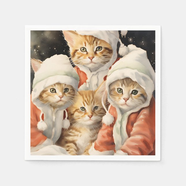 Festive Kitties Napkin (Front)