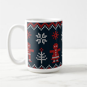 Festive Knitted Snowflakes gingerbread pattern  Coffee Mug