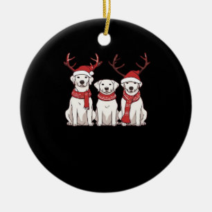 Festive Kuvasz � Christmas Pattern Classic T-Shirt Ceramic Ornament
