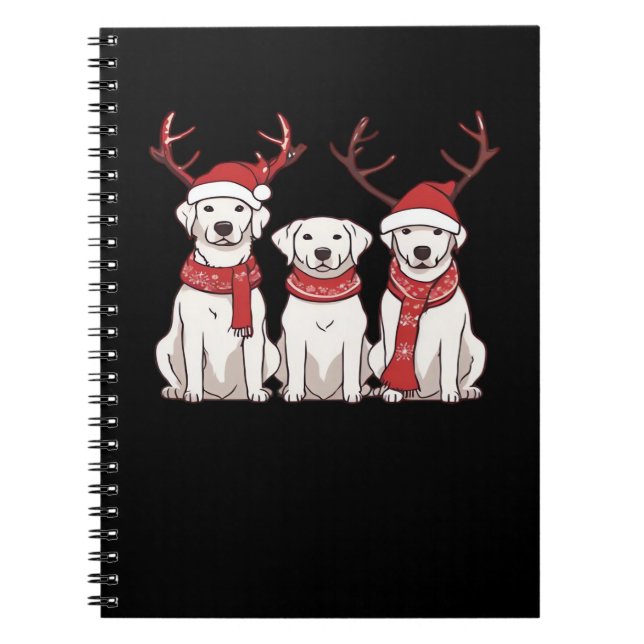 Festive Kuvasz � Christmas Pattern Classic T-Shirt Notebook (Front)