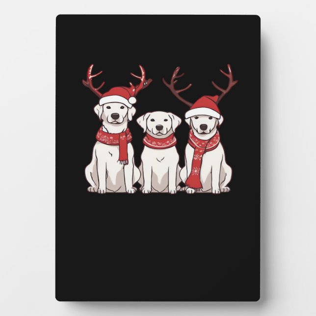 Festive Kuvasz � Christmas Pattern Classic T-Shirt Plaque (Front)