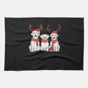 Festive Kuvasz � Christmas Pattern Classic T-Shirt Tea Towel
