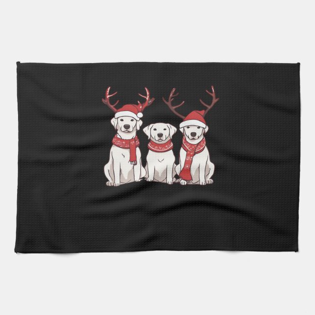 Festive Kuvasz � Christmas Pattern Classic T-Shirt Tea Towel (Horizontal)