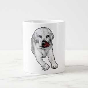 Festive Lab with scarlet wink Large Coffee Mug