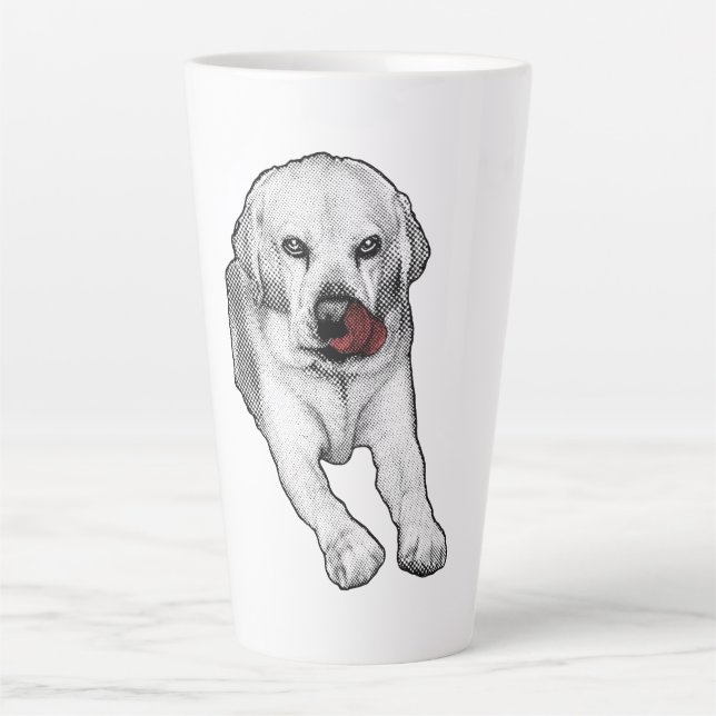Festive Lab with scarlet wink Latte Mug (Front)