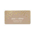 FESTIVE LABEL modern confetti faux gold foil kraft<br><div class="desc">NOTE - the gold foil and kraft look is a printed picture Adhere to the back of your envelopes as a classy, personalised return address label. Setup as a template it is simple for you to add your own details, or hit the customise button and you can add or change...</div>