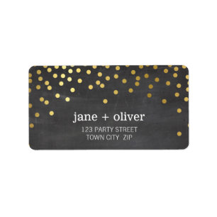 FESTIVE LABEL modern confetti spot gold foil grey