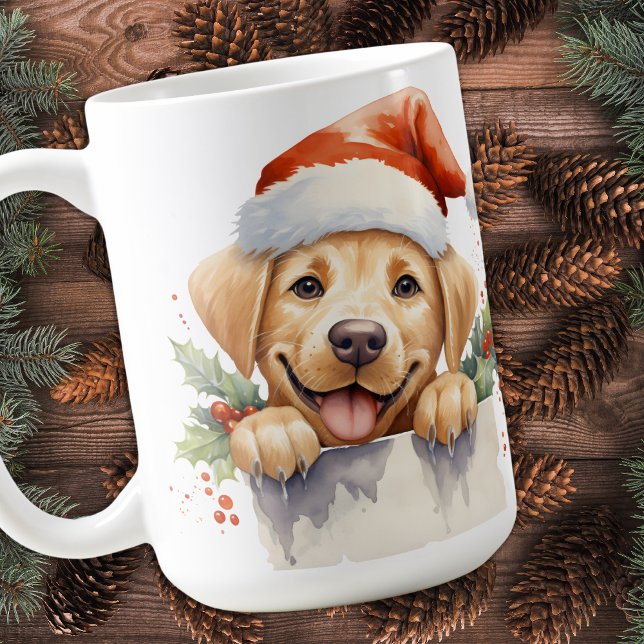 Festive Labrador Retriever Christmas Puppy Dog Coffee Mug (Creator Uploaded)