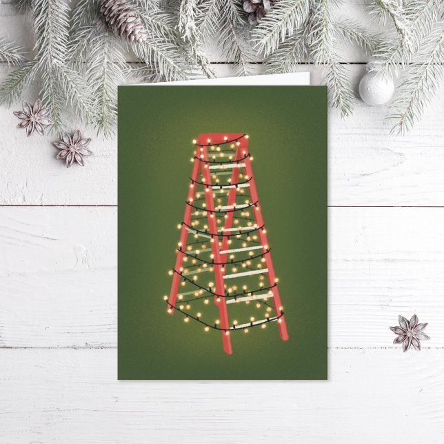 Festive Ladder Design Build Construction Holiday Card (Creator Uploaded)