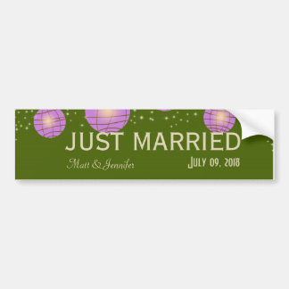 Festive Lanterns with Pastel Moss Green & Lavender Bumper Sticker