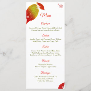 Festive Leaves Christmas Holiday Dinner Menu