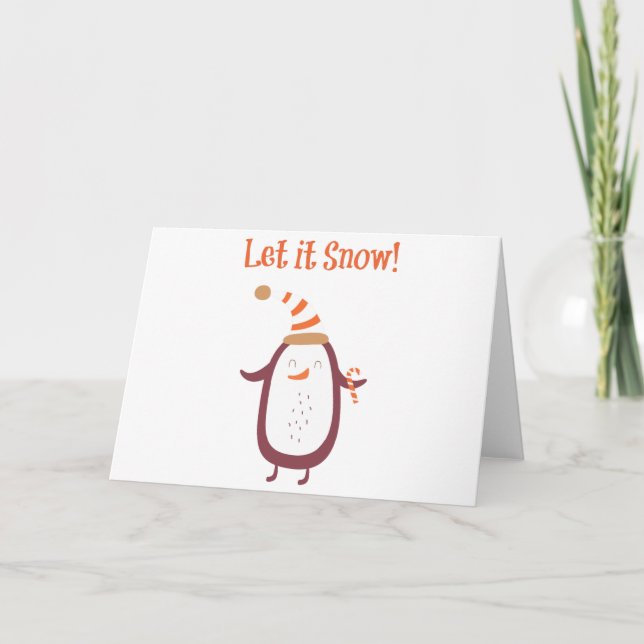 Festive Let It Snow Holiday Card (Front)