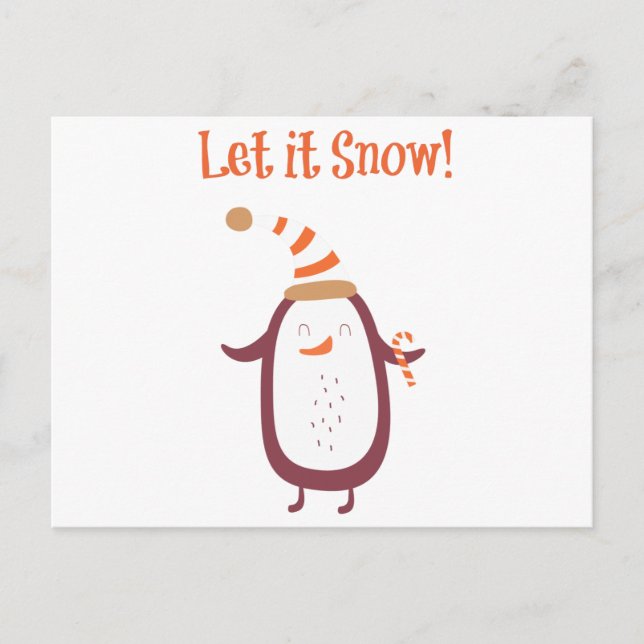 Festive Let It Snow Holiday Postcard (Front)
