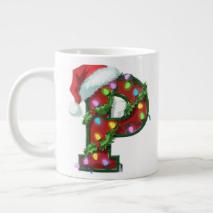 Festive Letter P Coffee Mug - Holiday Cheer