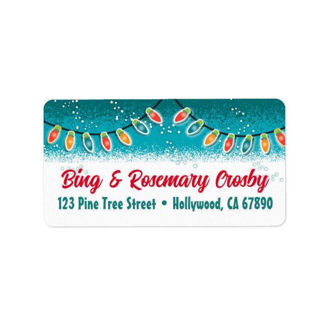 Festive Lights Christmas Card Address Labels (Front)