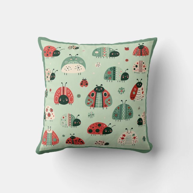 Festive Little Bugs Cushion (Back)