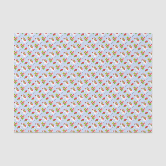 Festive Llama Christmas Tissue Paper (Front)