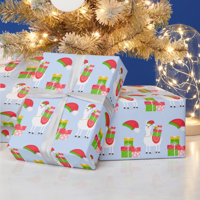 Festive Llama Christmas Wrapping Paper (Holidays)