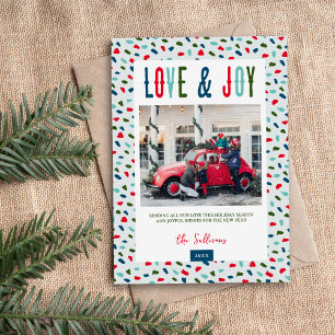 Festive Love and Joy 4 Photo Holiday Card