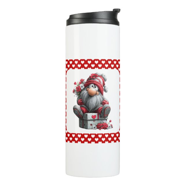 Festive Love Messenger Gnome Thermal Tumbler (Rotated Left)