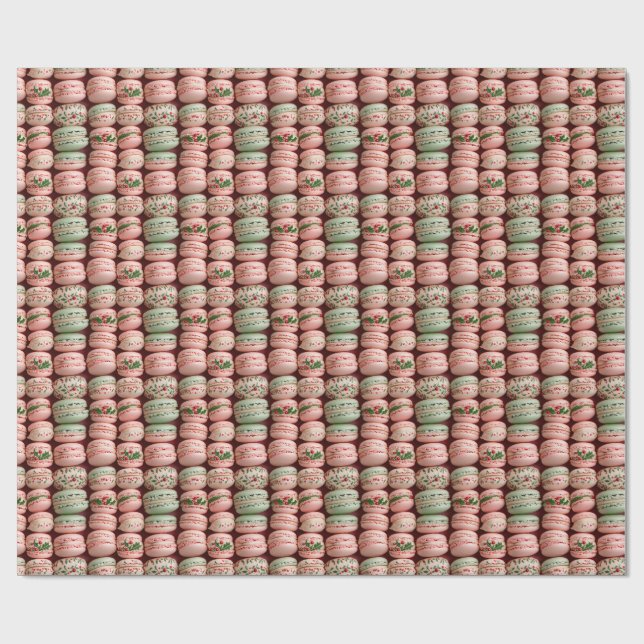 Festive Macaron Gift Wrap (Flat)