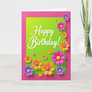 Festive Magenta Birthday Card