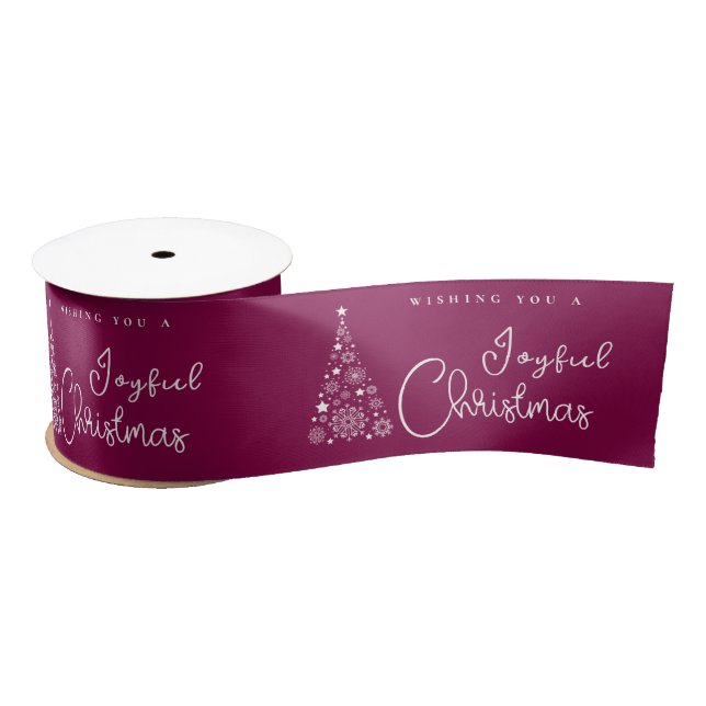 Festive Magenta Christmas Satin Ribbon (Spool)