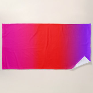 Festive Magenta Red Purple Ombre  Beach Towel