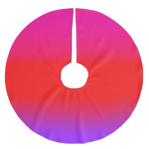 Festive Magenta Red Purple Ombre   Brushed Polyester Tree Skirt