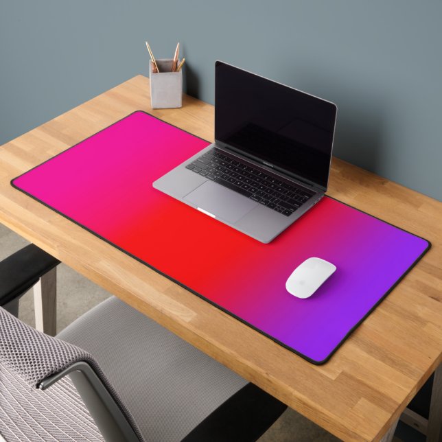 Festive Magenta Red Purple Ombre  Desk Mat (Office 2)