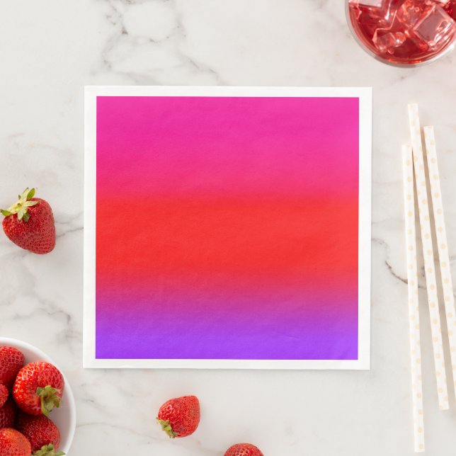 Festive Magenta Red Purple Ombre  Napkin (Insitu)