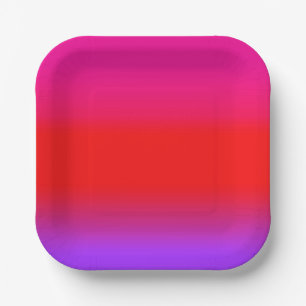 Festive Magenta Red Purple Ombre Paper Plate