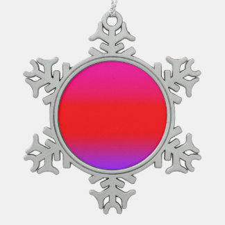 Festive Magenta Red Purple Ombre  Snowflake Pewter Christmas Ornament