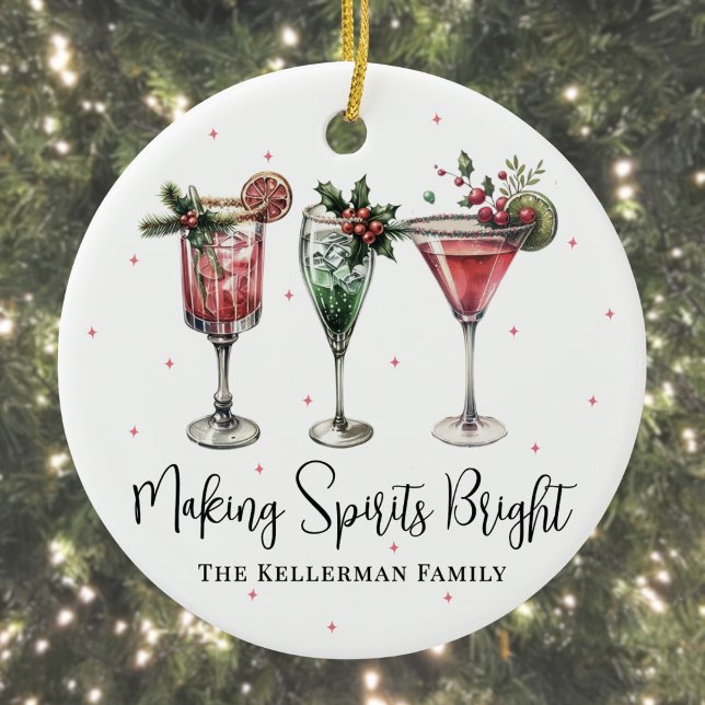 Festive Making Spirits Bright Christmas Ceramic Ornament (Festive Making Spirits Bright Christmas Ceramic Ornament )