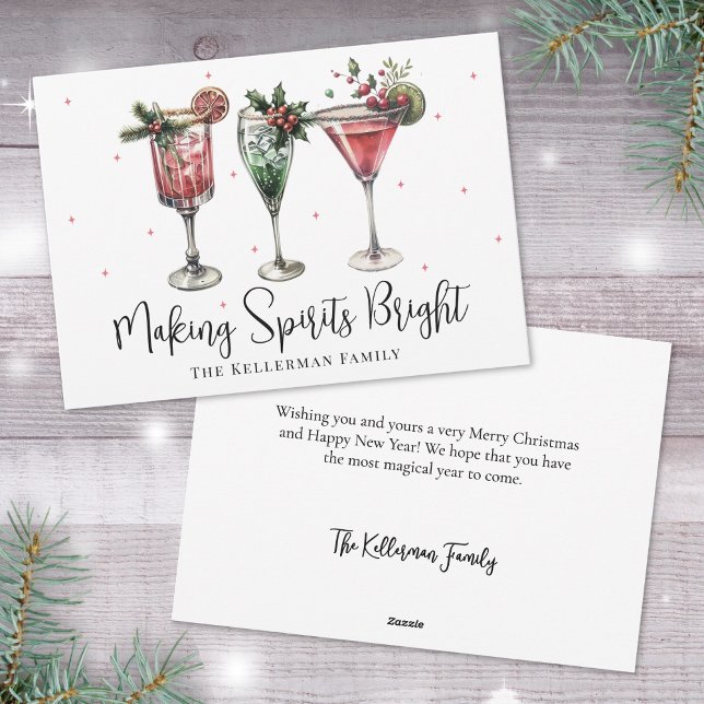Festive Making Spirits Bright Christmas Holiday Card (Festive Making Spirits Bright Christmas Holiday Card)
