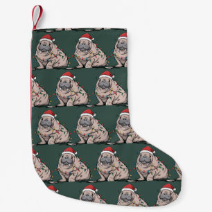 Festive Manatee Christmas Santa Ocean Lover Cosy Small Christmas Stocking